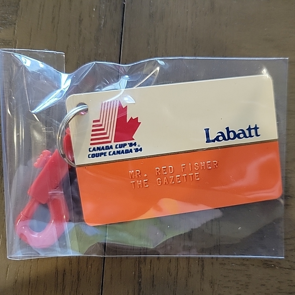 Red Fisher Canada Cup '84 hockey media Press pass The Gazette Labatt